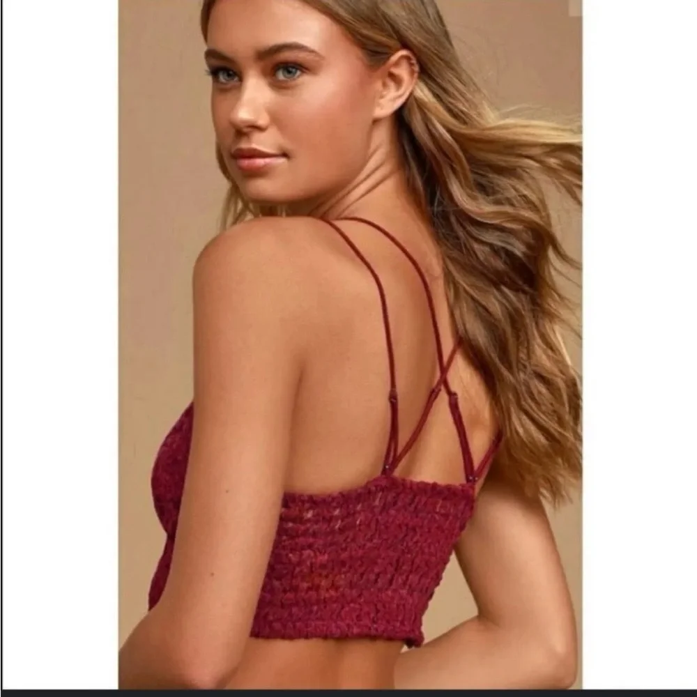 Free People Intimates & Sleepwear Free People Celine Bralette Deep Red Wine XS